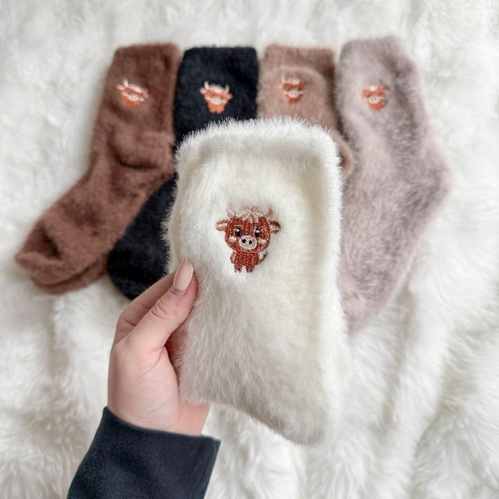 Cozy fluffy socks set with soft texture