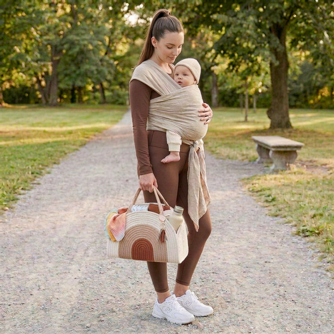 Rainbow Woven Diaper Caddy