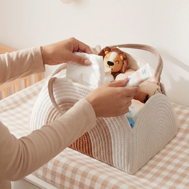Rainbow Woven Diaper Caddy