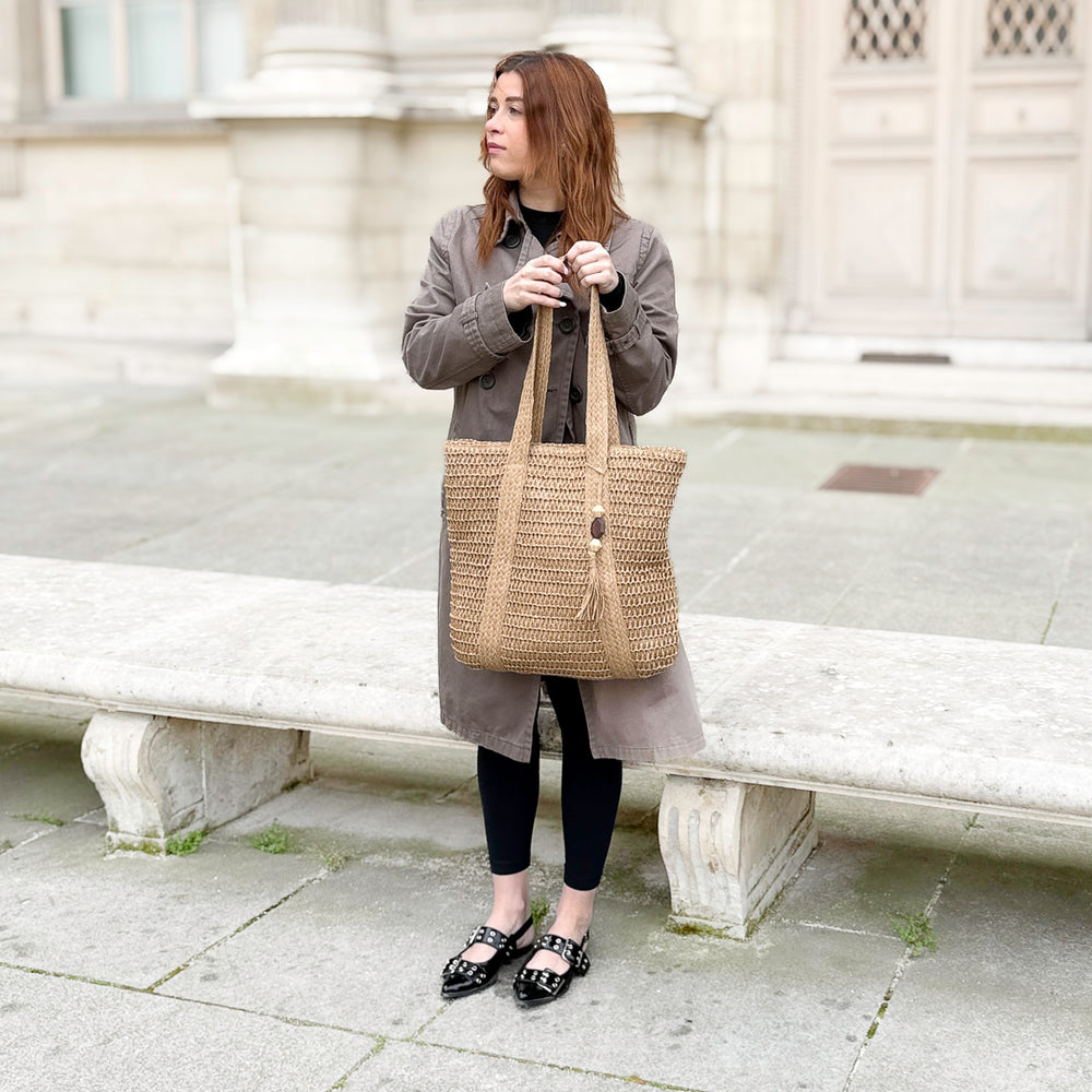 brown woven beach summer tote
