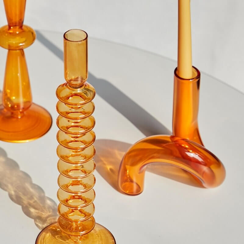 Ema Twist Glass Candle Holders