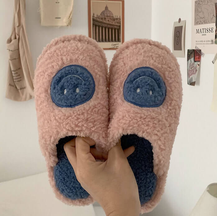 Retro Smiley Face Slippers