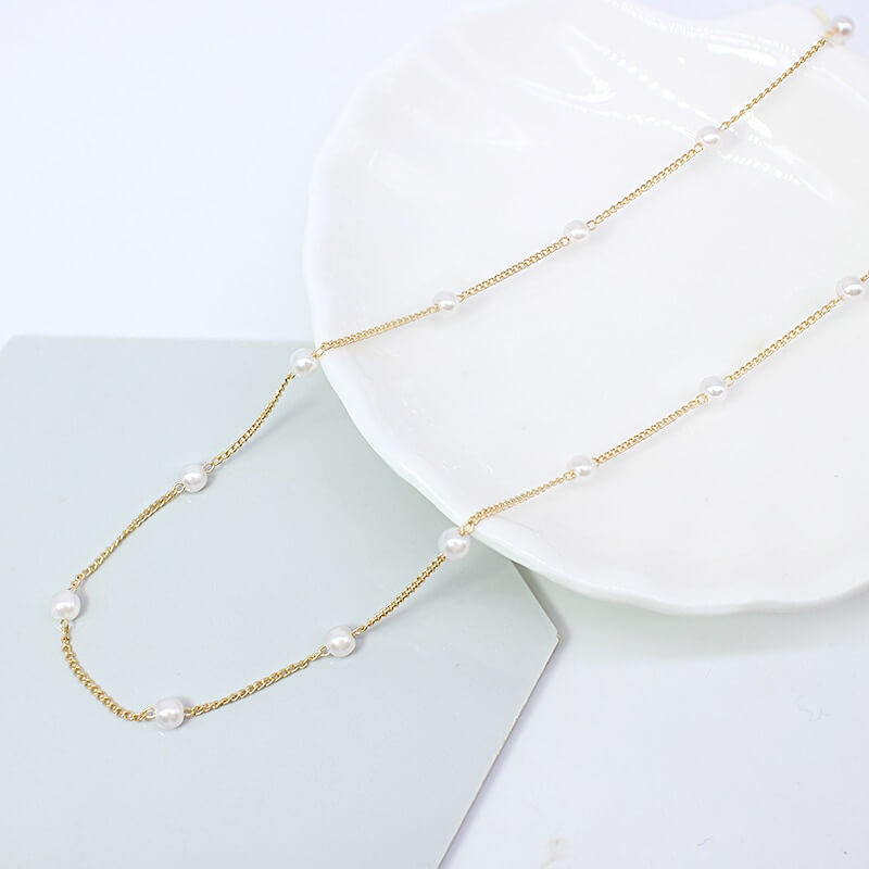 Alva Pearled Gold Necklace