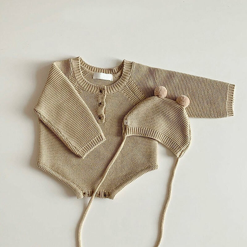 Neutral Baby Knitted Romper Set