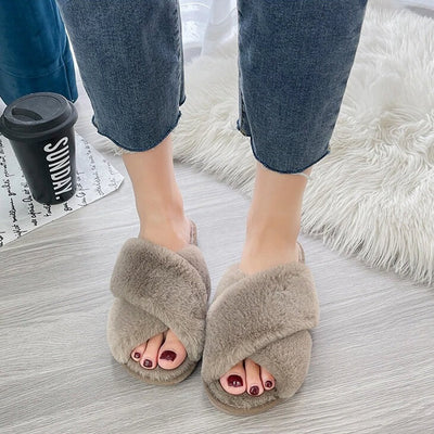 Nordic Cozy Cross Band Slippers
